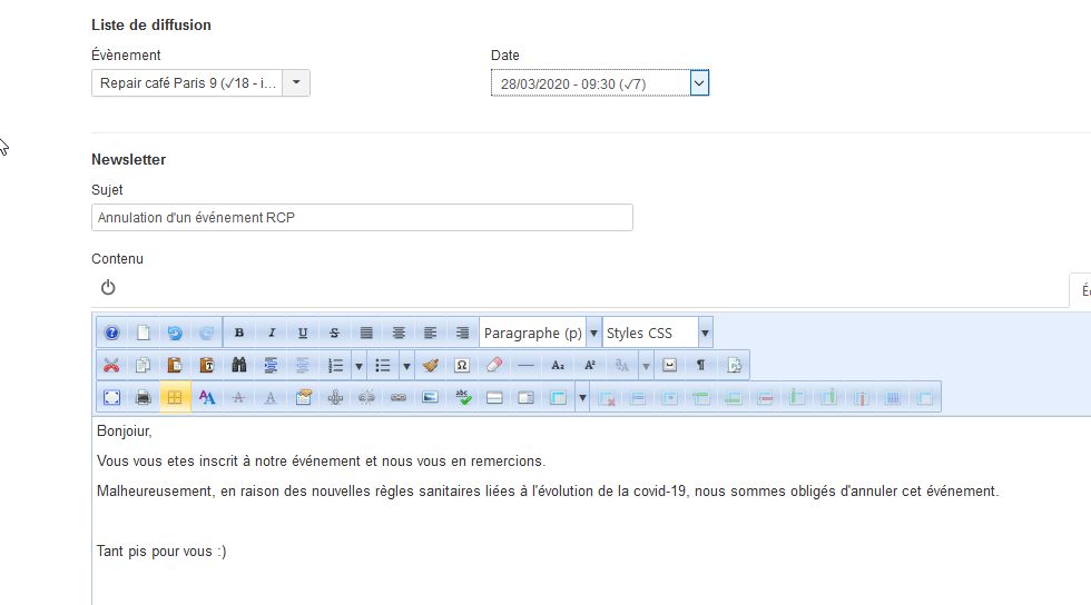 newsletter contenu mail
